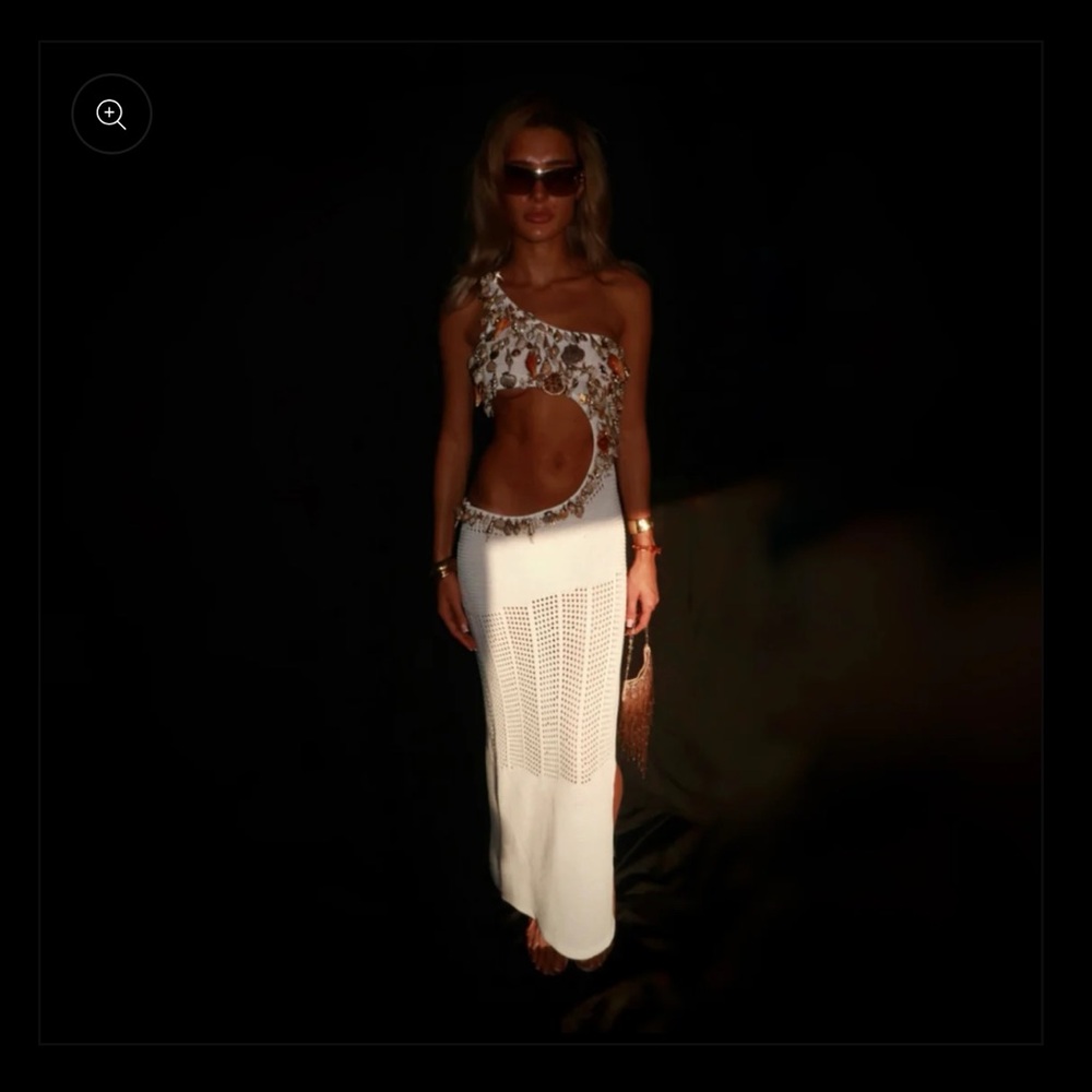 Chic White Crochet Maxi Dress
